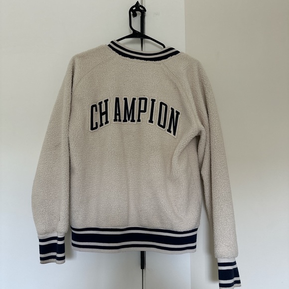 champion jacket blue and white sherpa - Picture 1 of 2